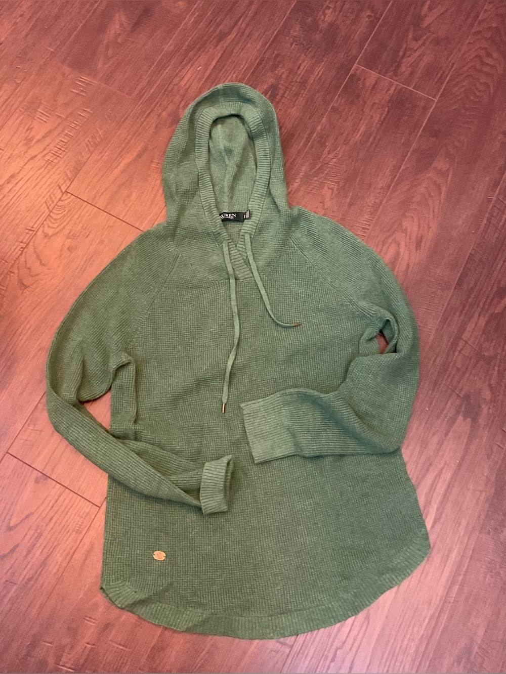 Ralph Lauren Olive Green Hooded Knit Pullover